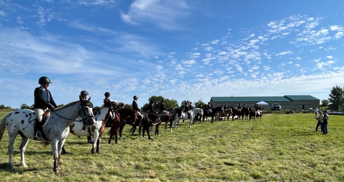 Flat class participants lining up